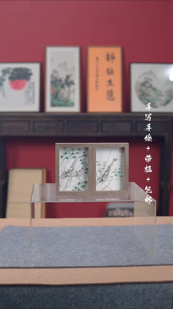 国画手写手绘-6寸摆台2个