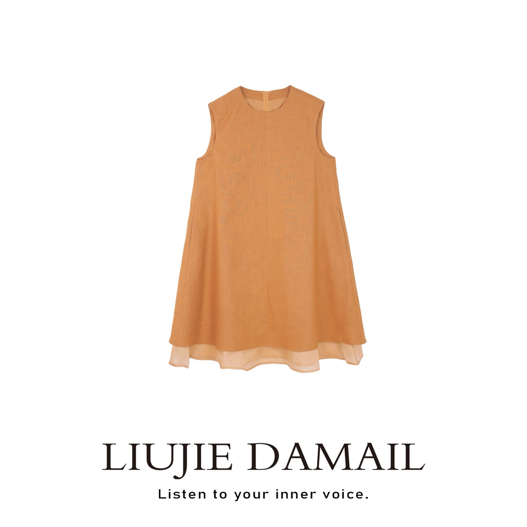 橘子海/liujie/夏季轻奢优雅层次连衣裙