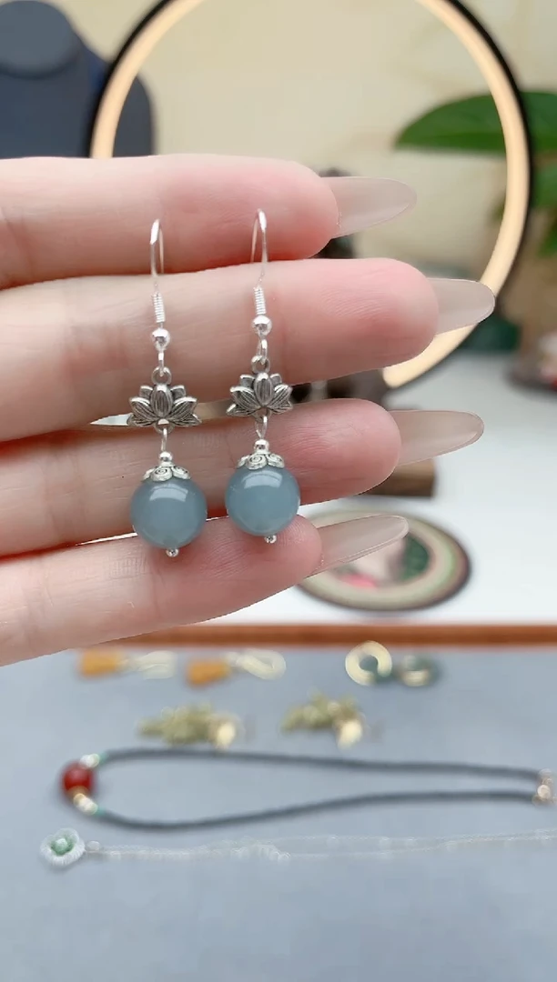 玛瑙/玉髓耳饰银S925镶嵌01