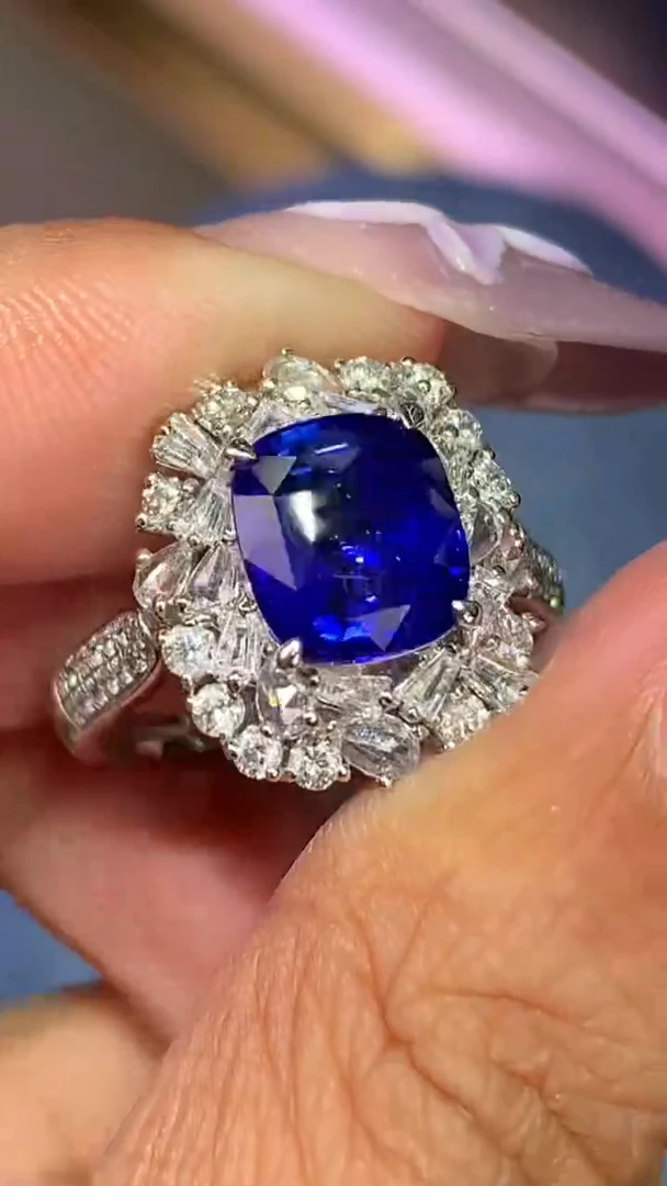 戒指蓝宝石铂Pt950镶嵌3.05CT