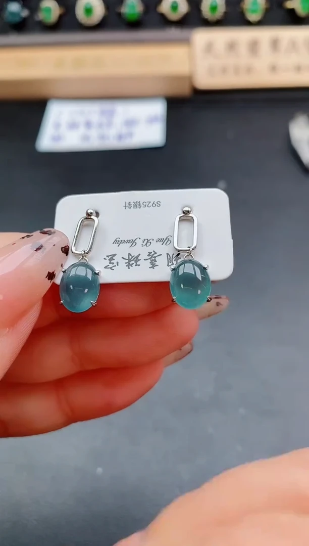 银S925镶嵌戒指翡翠1