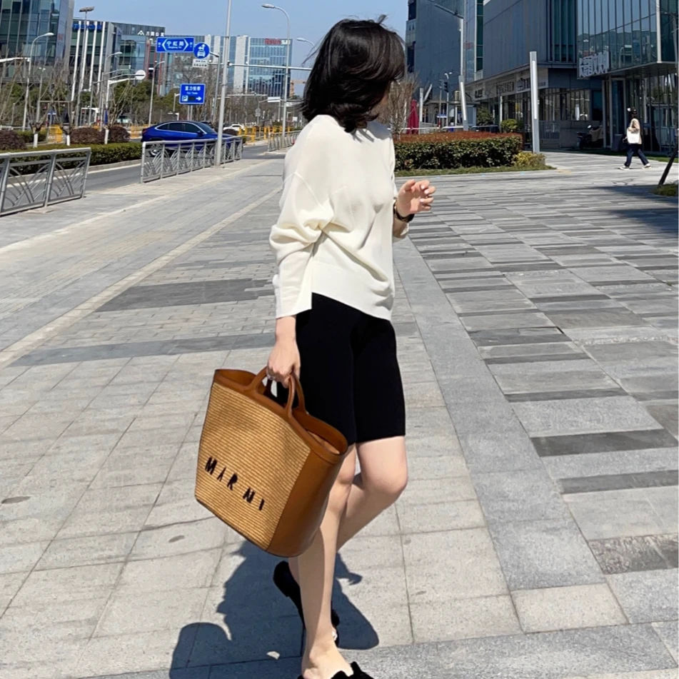 ZZ·DANGDANG百搭纯色极简针织短裤通勤约会搭配女精致12721035