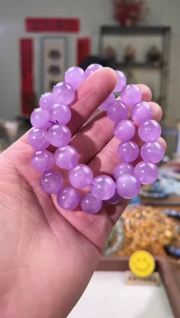 【闪购商品】锂辉石手串未镶嵌14±m毕业紫锂辉（多样性发其一）