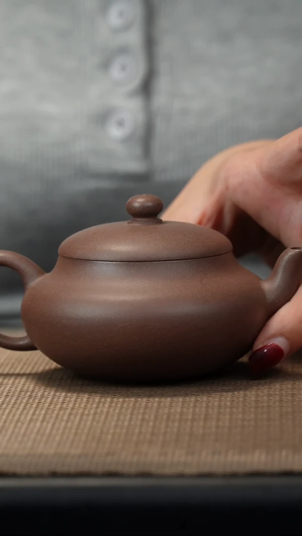 茶壶紫砂清灰紫泥梨壶160cc