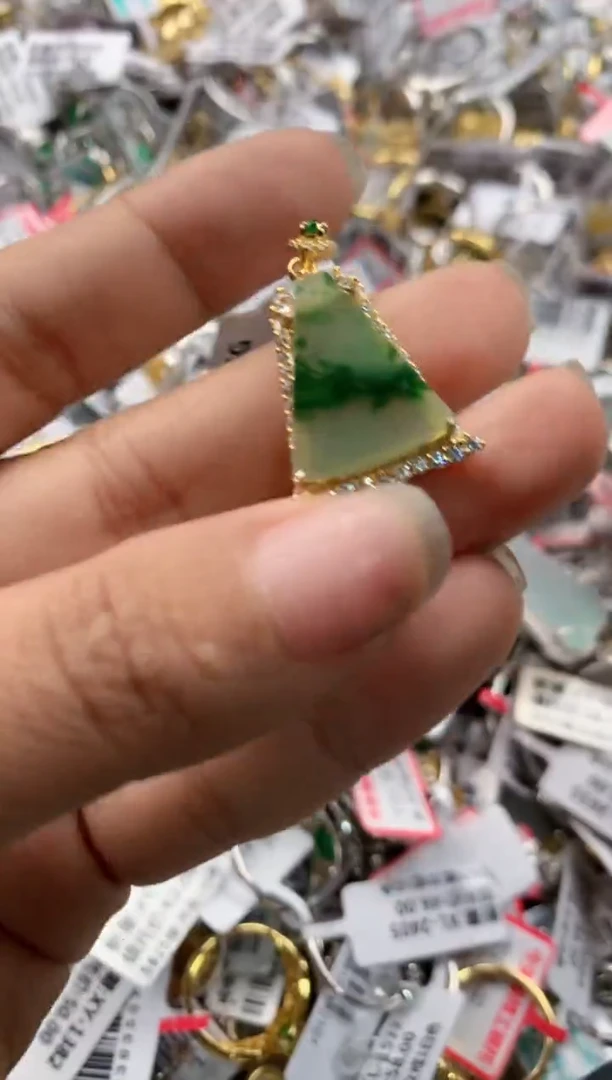 银S925镶嵌戒指翡翠101010----9