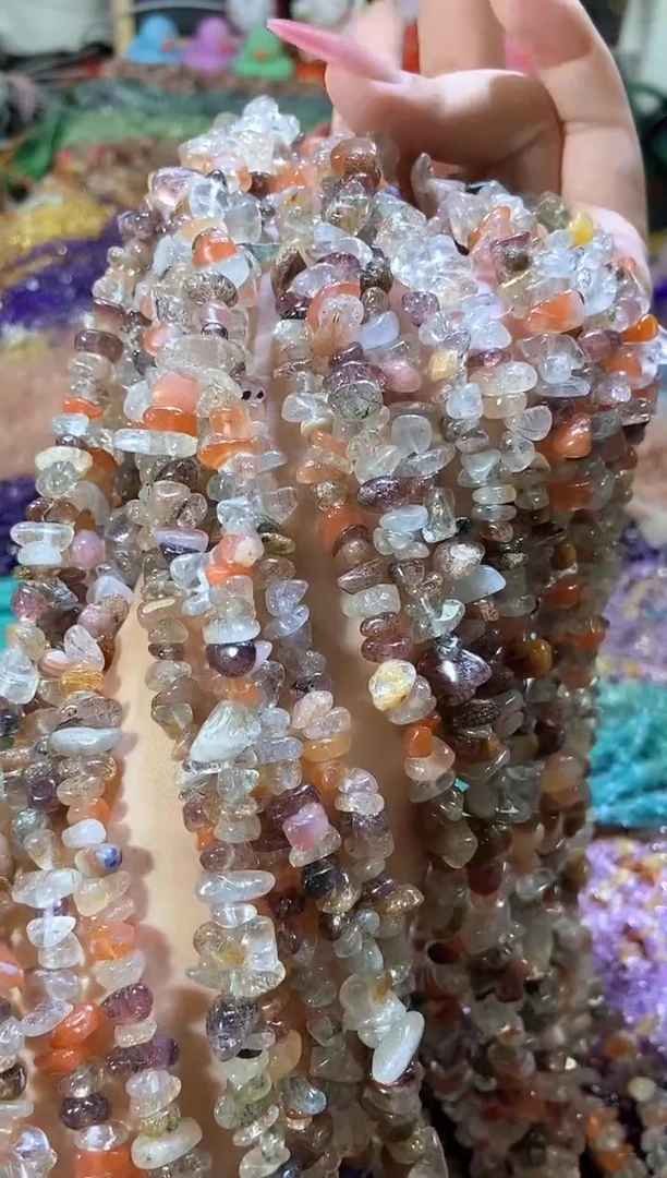 水晶珠宝半成品未镶嵌彩发晶