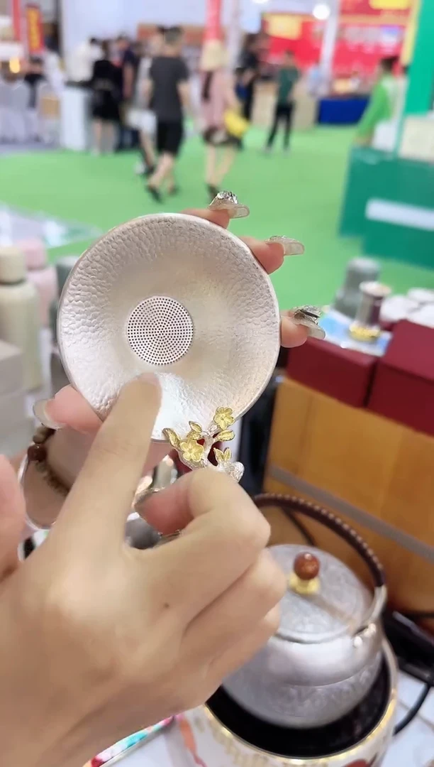 足银999 纯银茶漏一个