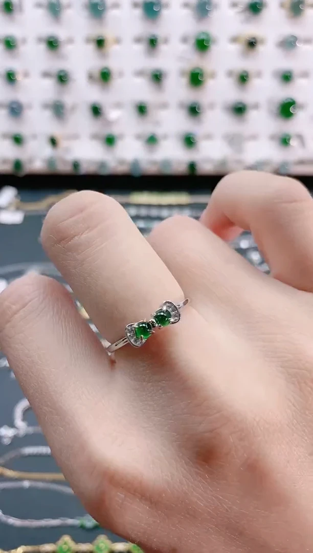 【闪购商品】翡翠戒指银S925镶嵌天然翡翠