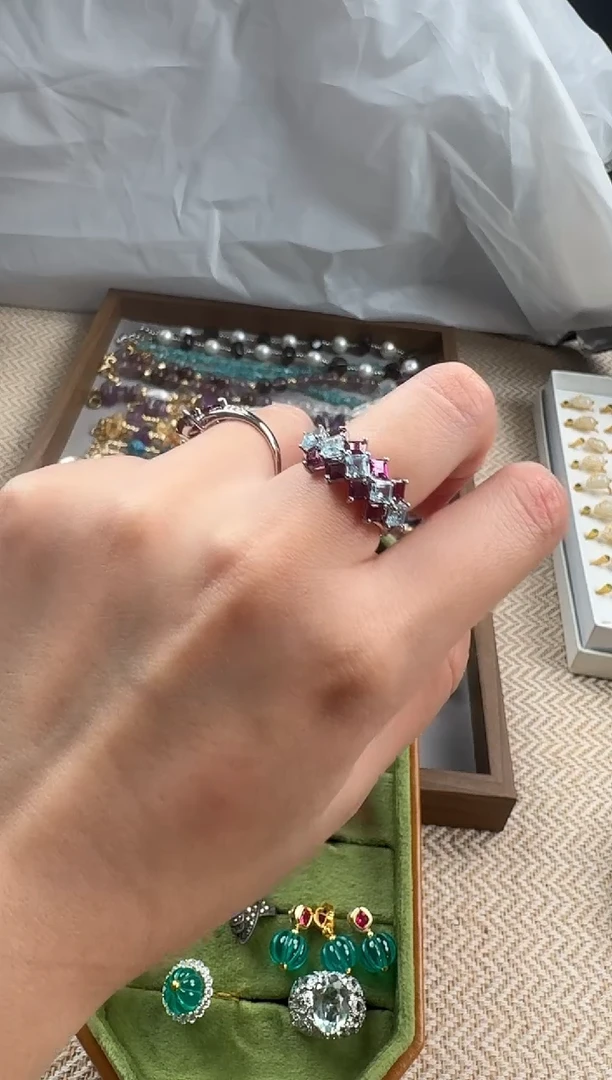 非金属无非金属无石榴戒指14号