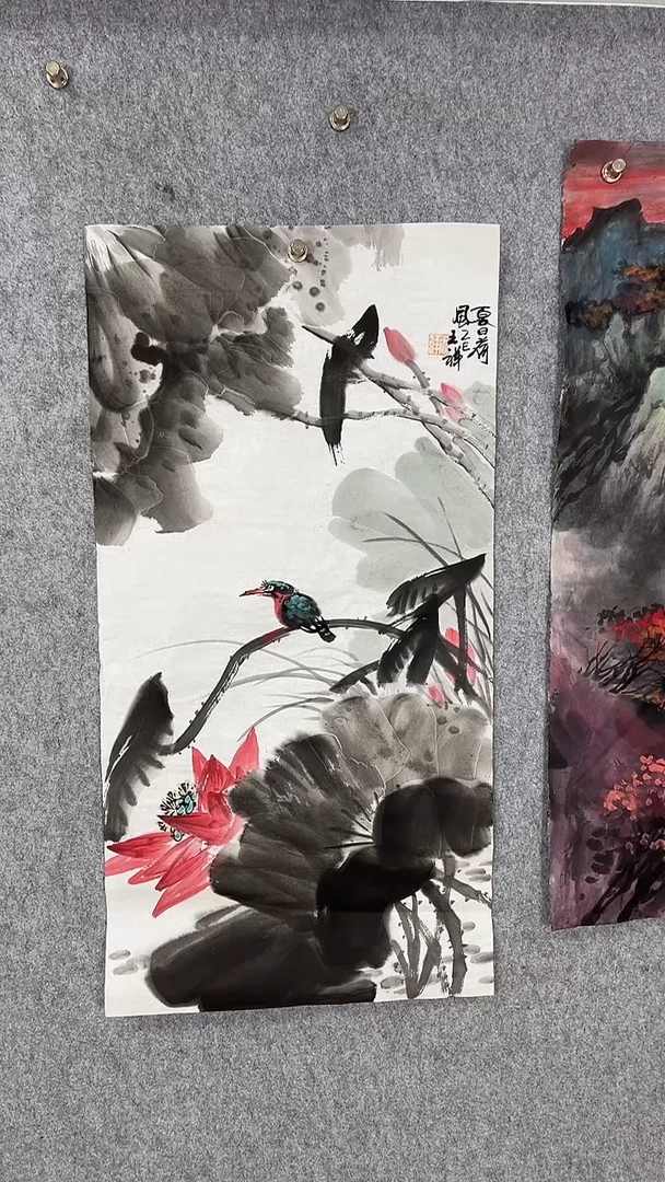 国画传统写意画《夏日荷风》