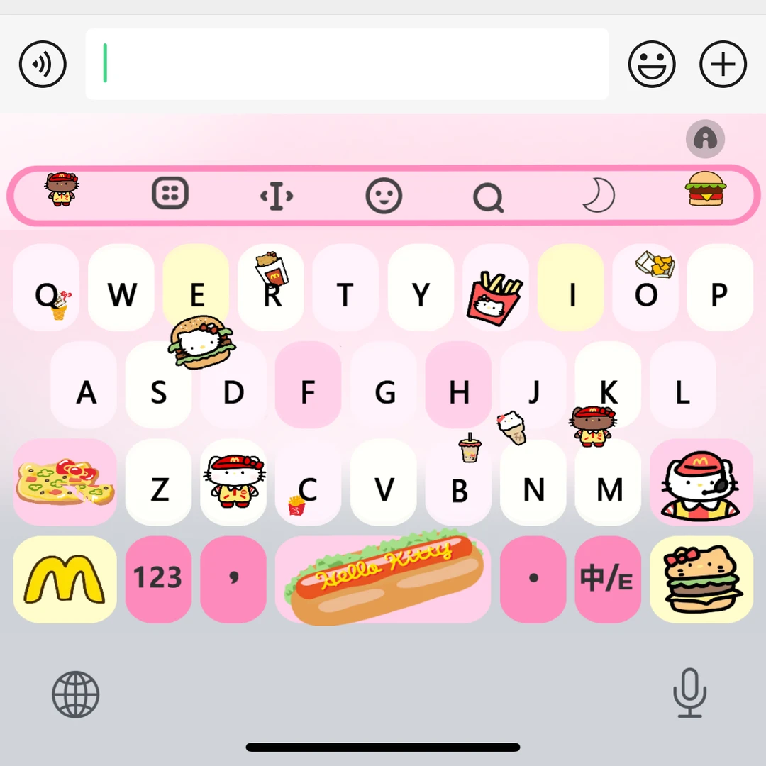 麦门kitty3/ios苹果安卓百度输入法皮肤键盘白肚皮双系统双色