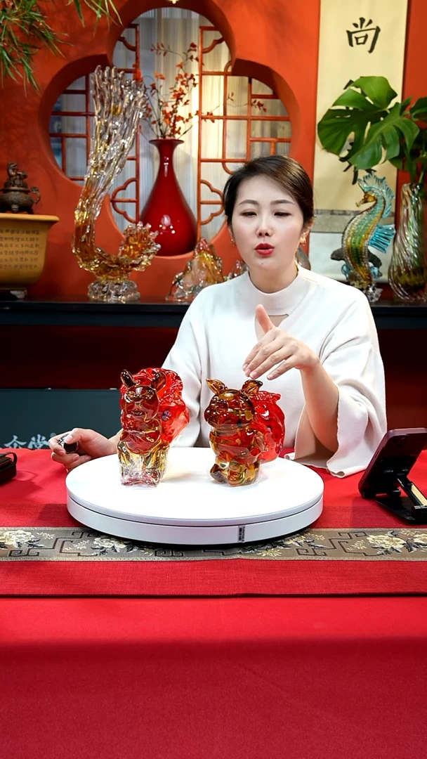 手工艺品琉璃猪鼠福袋