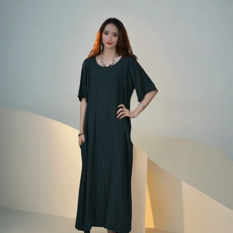 三亩合十/竹青连衣裙