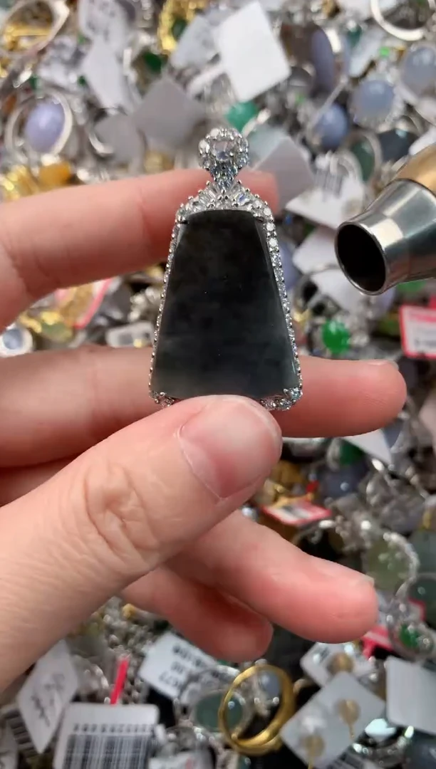 银S925镶嵌戒指翡翠9999----2