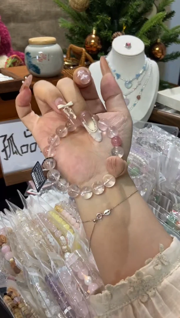 水晶手串未镶嵌孤品捡漏均匀瑕疵介意勿拍