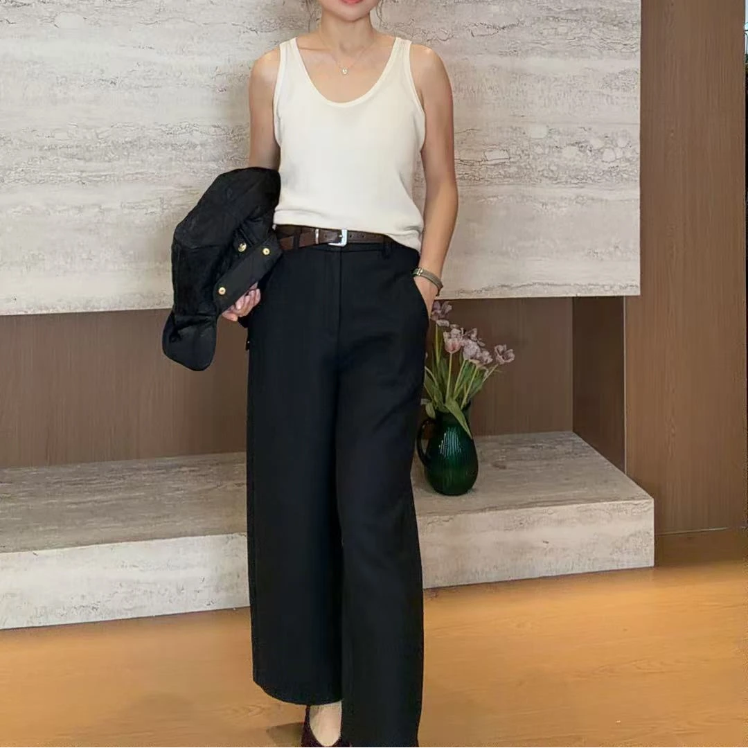 TANTAN 时尚气质百搭长裤直筒休闲裤3398