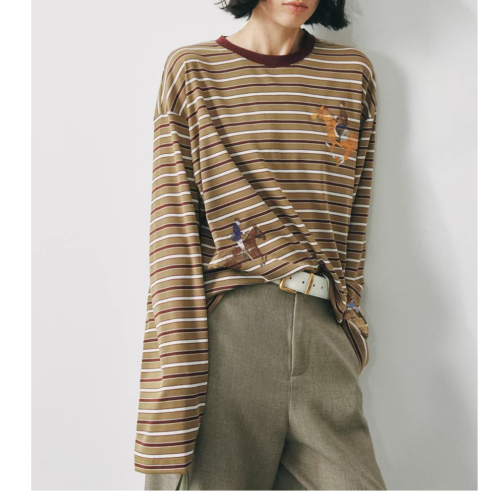 2 ICE马术指导设计感复古圆领T