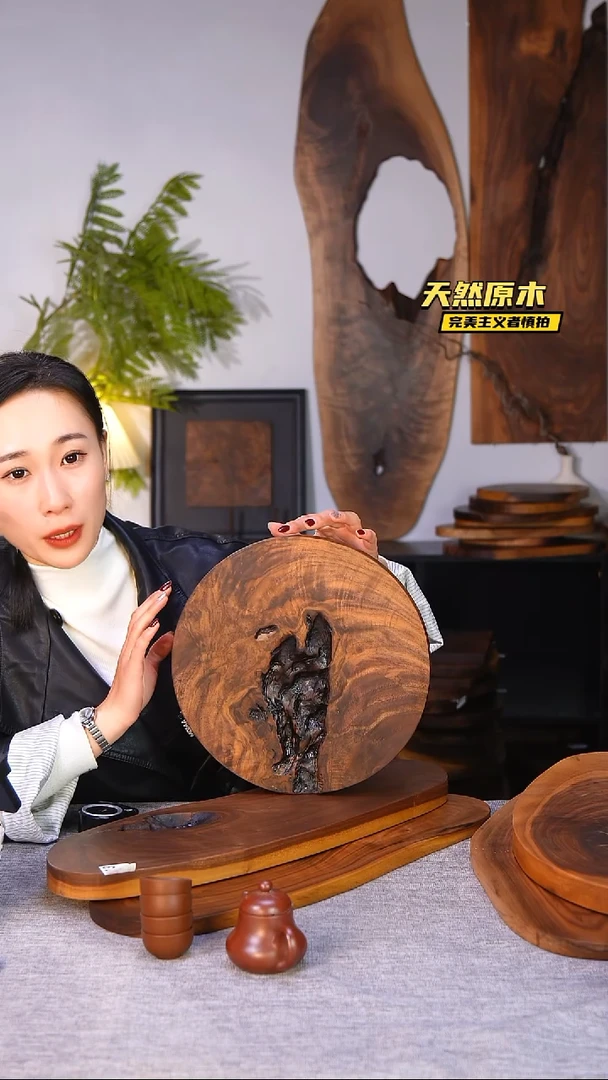 木北美黑胡桃原木.干裂疤结不属于商品质量问题完美主义者慎拍