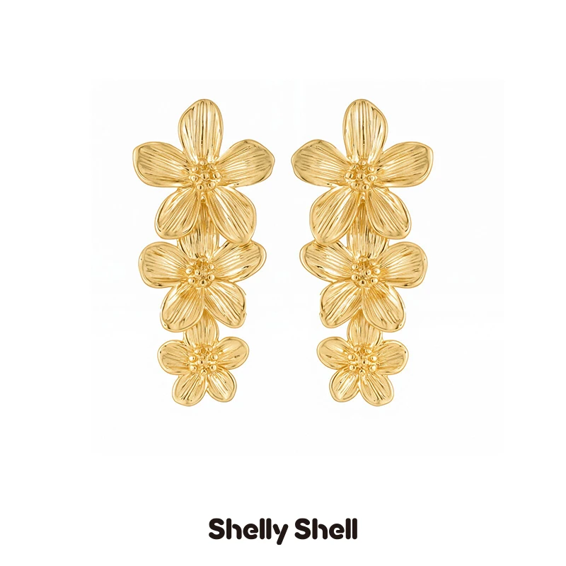 Shelly Shell 铜合金耳饰 迷迭花耳钉小众气质轻奢时尚