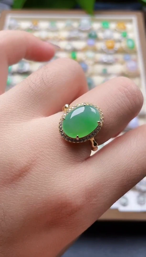 银S925镶嵌戒指翡翠72