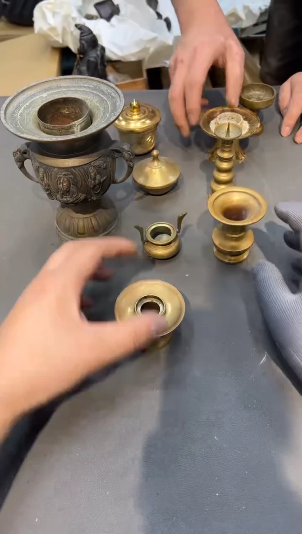 铜笑**湖工艺品小四孤品收藏