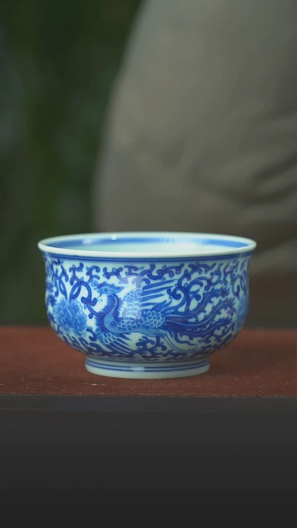 陶瓷凤穿花大炉式杯