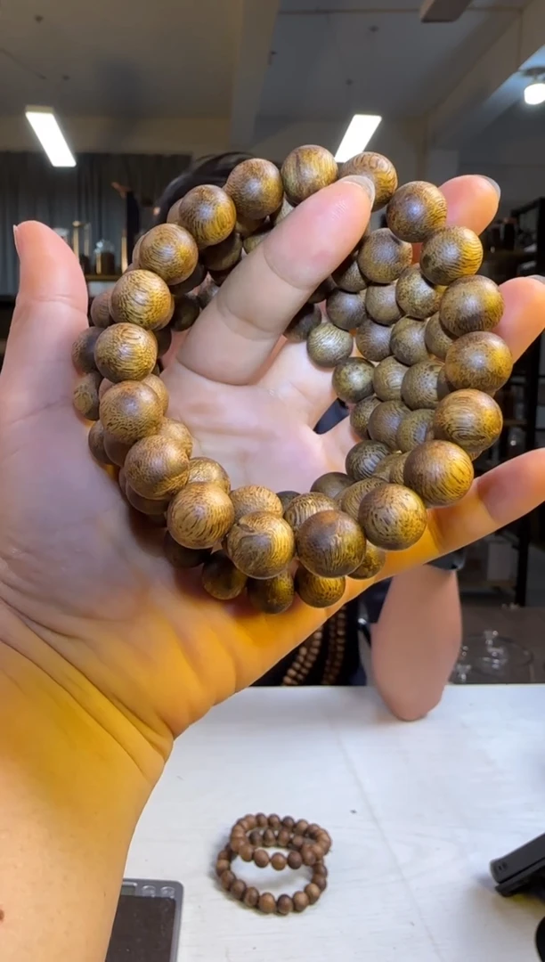 沉香手串99沉海南老白棋正圆珠11mm9g+多样性发1