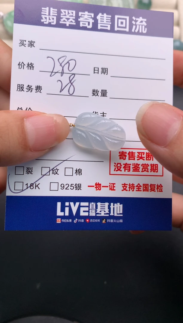 翡翠18K金镶嵌颈饰10138312
