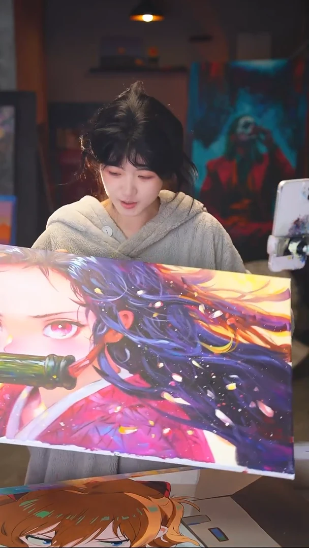 油画陈*斯星星人丙烯画纯手绘