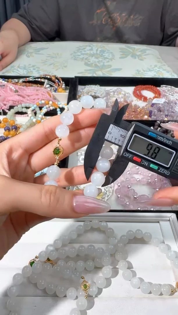 手链银S925镶嵌长石A016白月光透辉镶嵌款