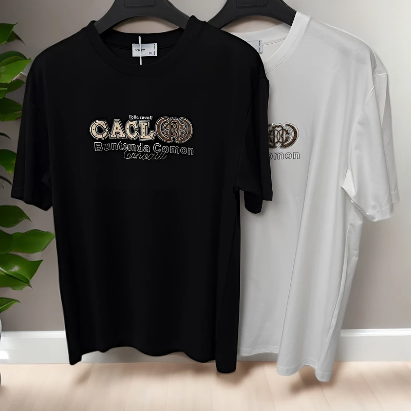 2025双纱精梳棉短袖T恤男士宽松新款夏季潮牌宽松轻奢舒适体恤