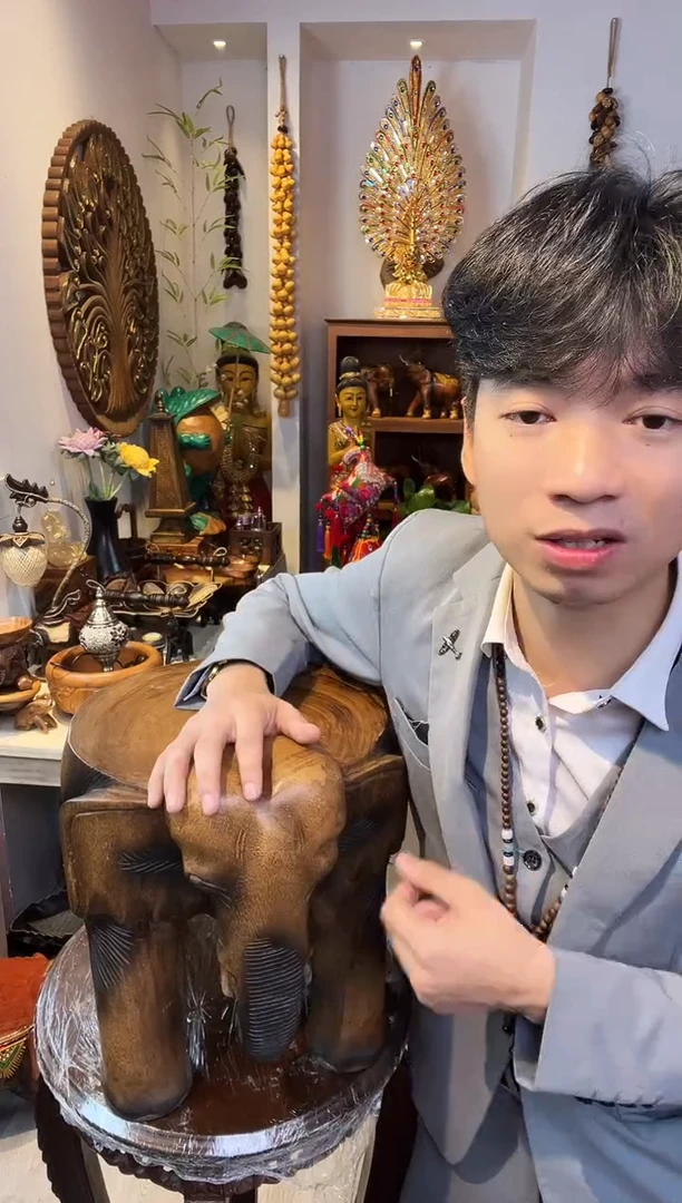 木整木雕刻大象凳