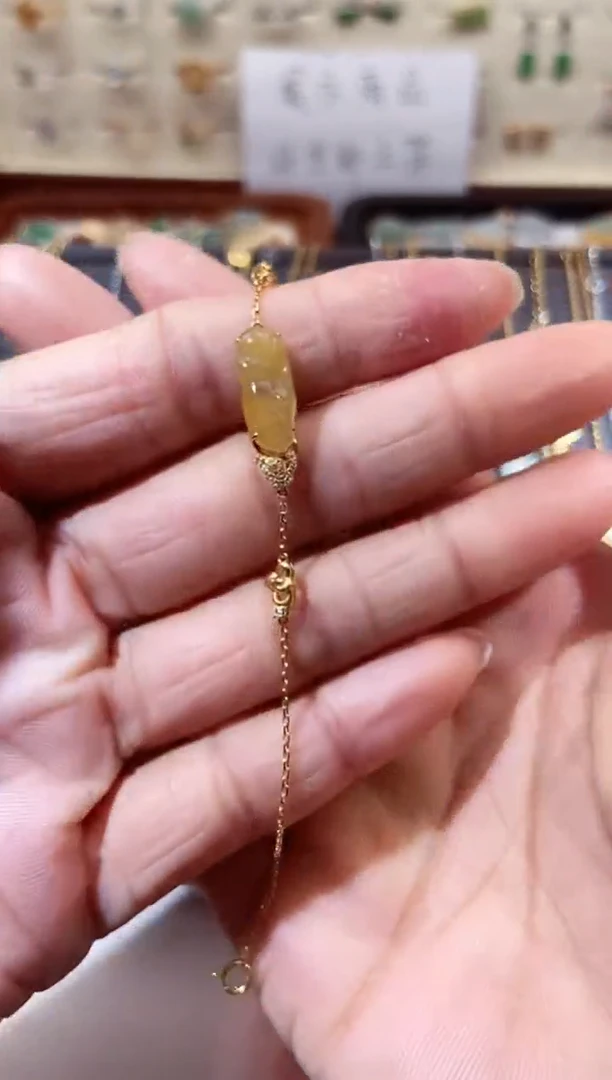 翡翠18K金镶嵌吊坠(不含链)11111111