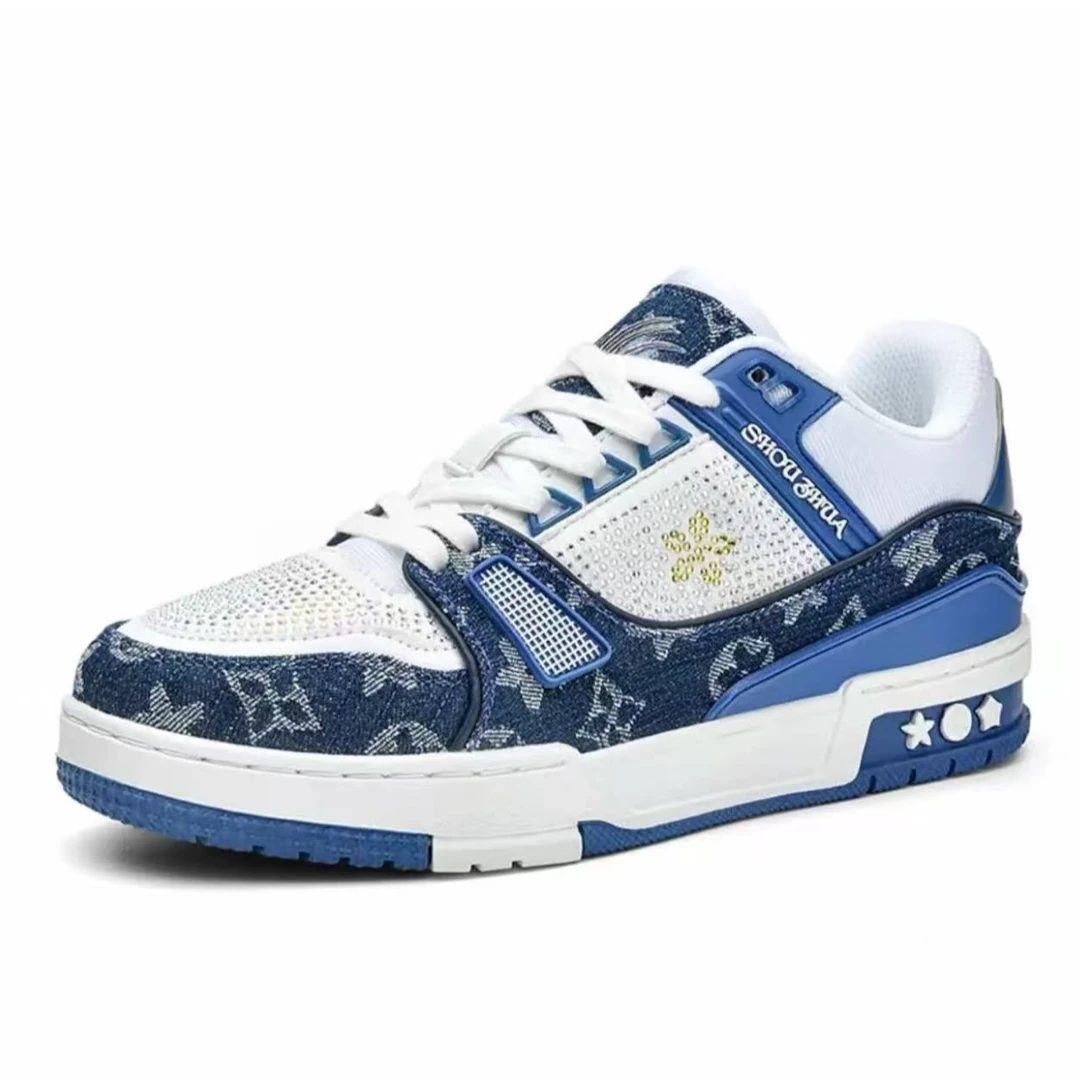 sz23999休闲版鞋秋冬百搭男女同款水洗牛仔布＋镶钻防滑橡胶底