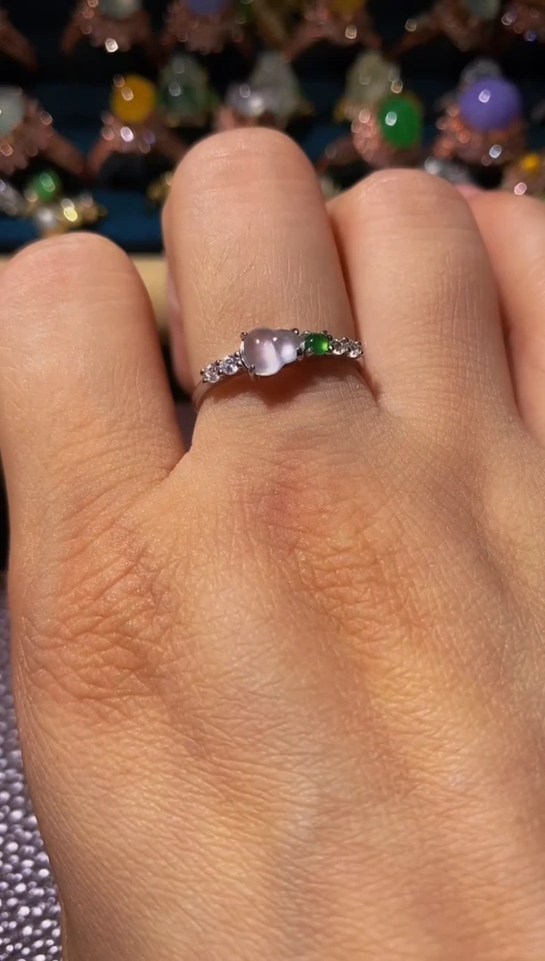 翡翠戒指银S925镶嵌...................