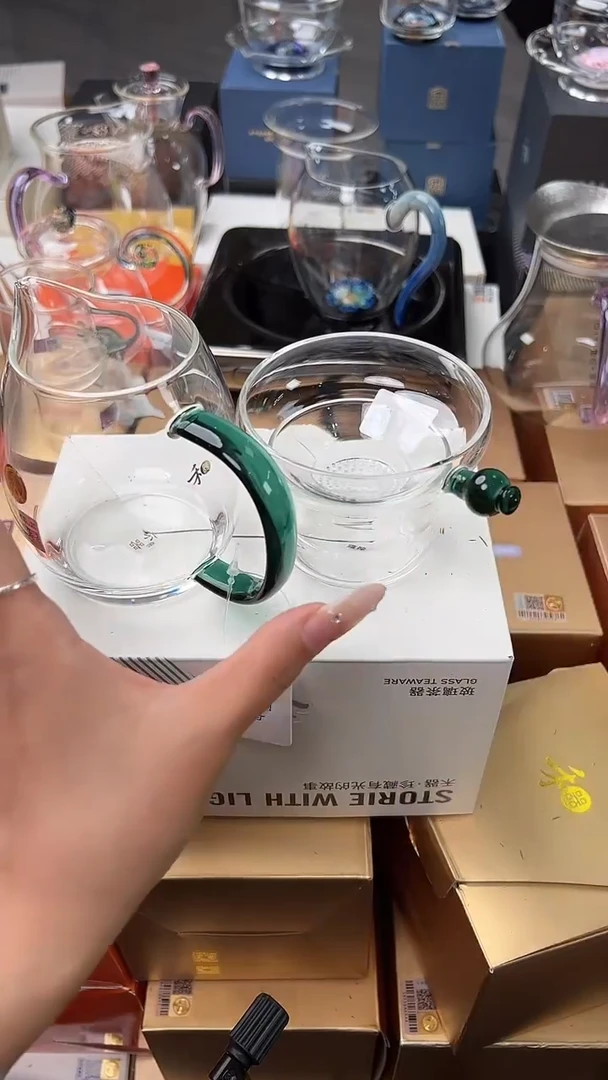 @@禾器晶彩澄然墨绿色+福容瑞明茶漏墨绿色