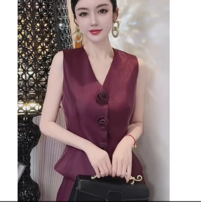 2025夏季新款网红同款洋气减龄气质无袖套装两件套A9IK