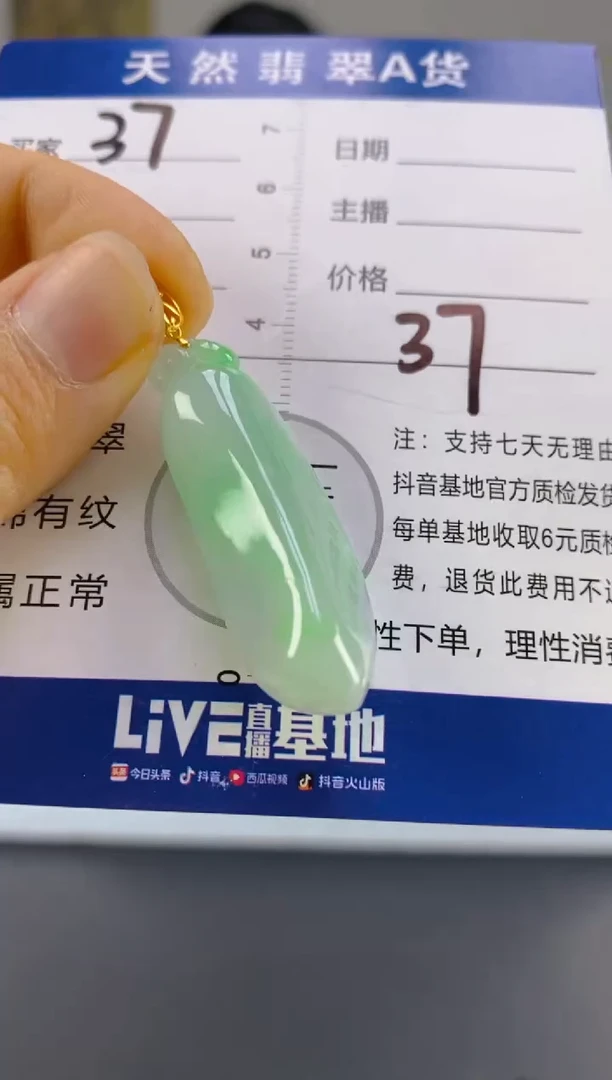 【闪购商品】翡翠颈饰18K金镶嵌天然A货翡翠