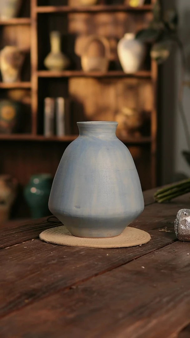 摆件15-362 陶瓷花器高26口径8