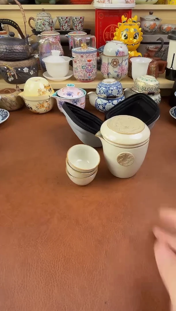 陶瓷茶具摆件旅行套组
