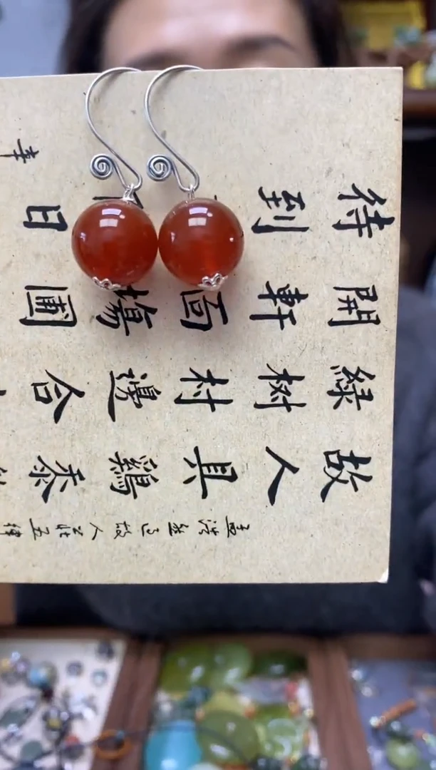 【闪购商品】玛瑙/玉髓耳饰未镶嵌·