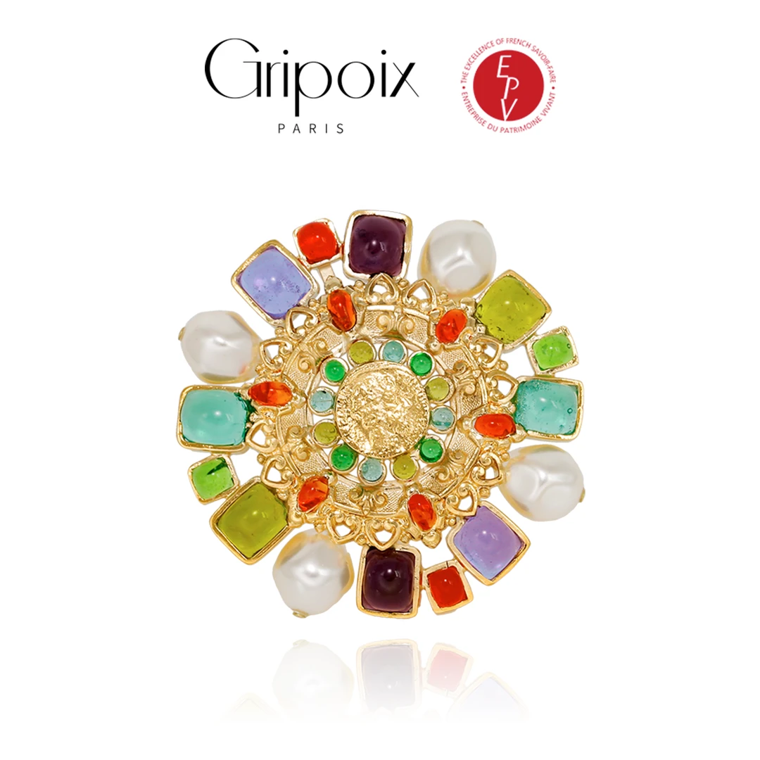 AZLOOK 铜合金胸针 AZLOOK【法国进口】Gripoix paris 希腊夏天系列