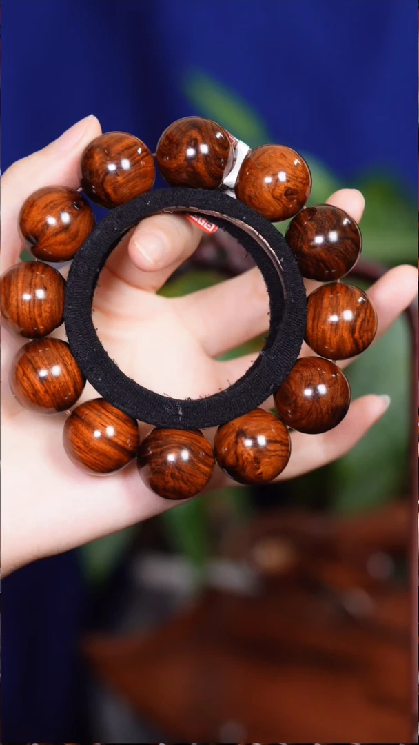 手串/手链黄花梨/降香黄檀老料紫油梨水波妖纹2.0