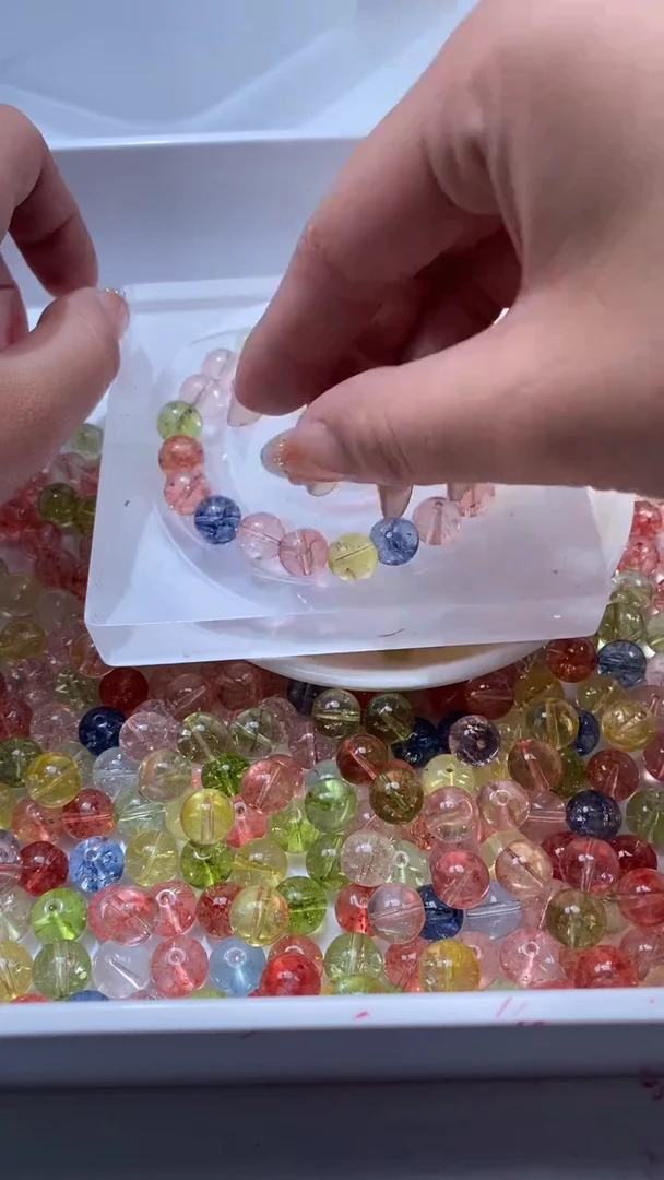 颈饰未镶嵌水晶W1658马卡龙色碧玺10mm*10颗