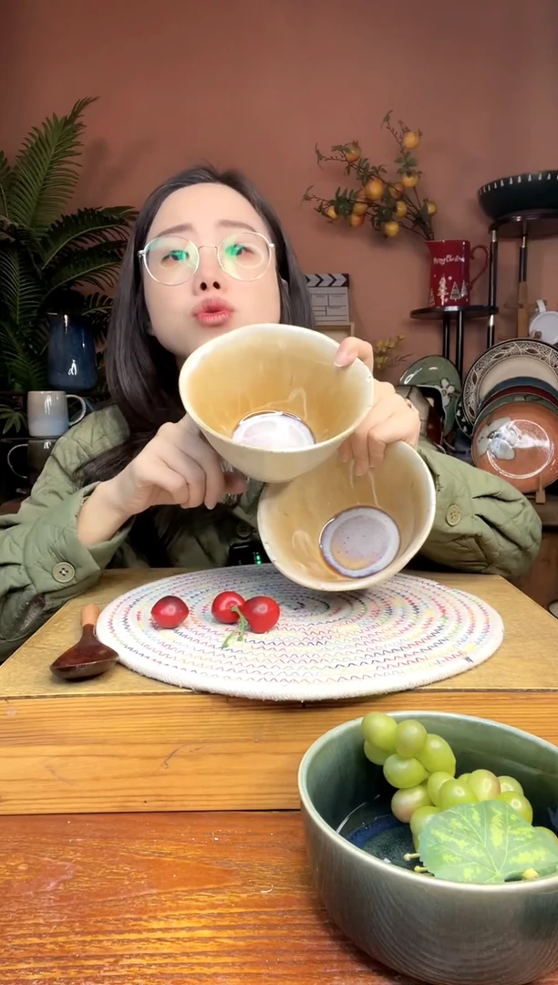 陶瓷5.5英寸异形喷墨不规则米饭碗 2件 微瑕疵