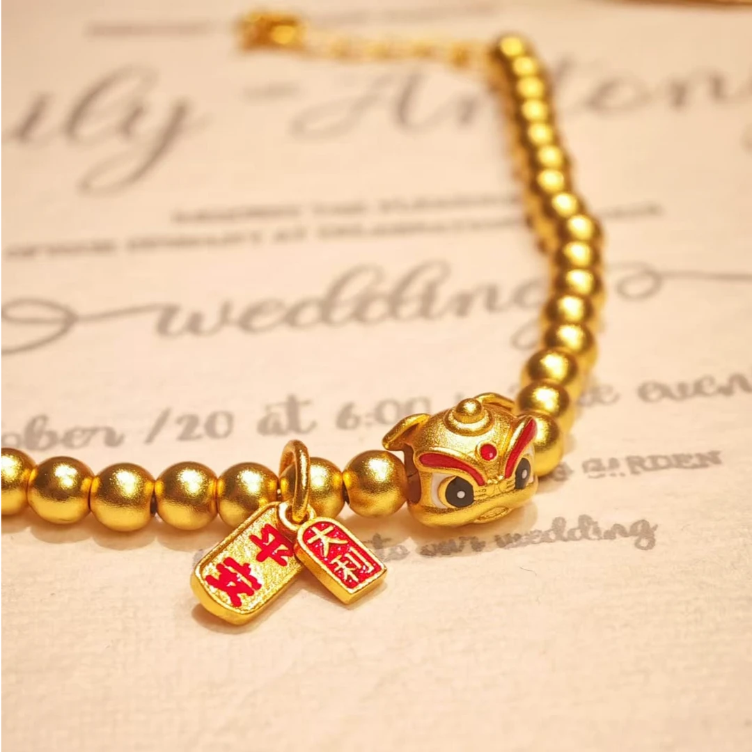 铜合金手链 新年好气象铜镀金保色手链【1029】