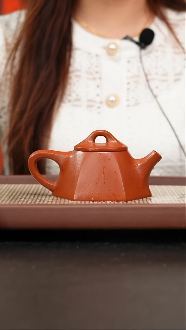 茶壶紫砂黄龙山朱泥六方霸王石瓢