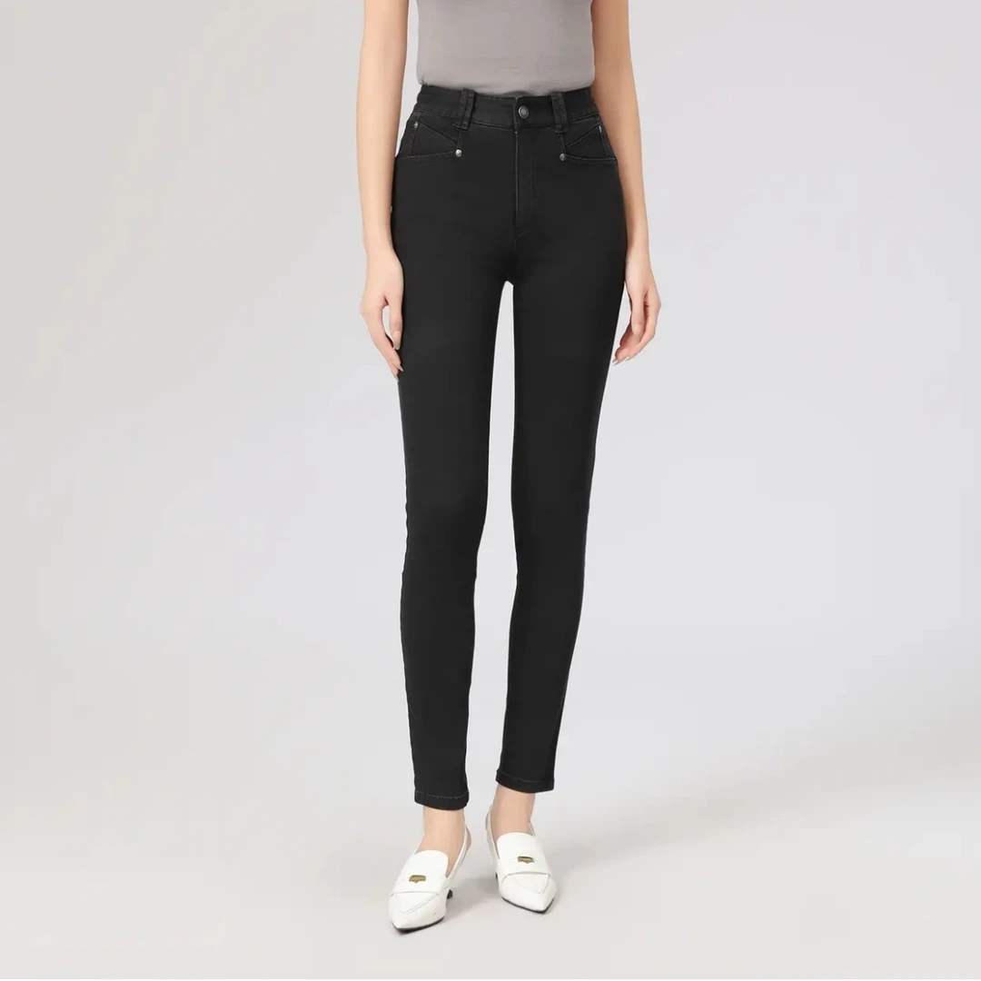 AMASS/阿玛施2023新款黑色紧身时尚修身高弹牛仔裤5100541