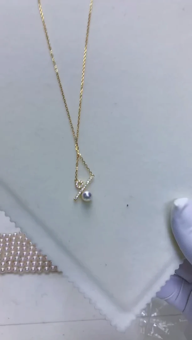 【闪购商品】海水珍珠商品银S925镶嵌百分比套链·金色