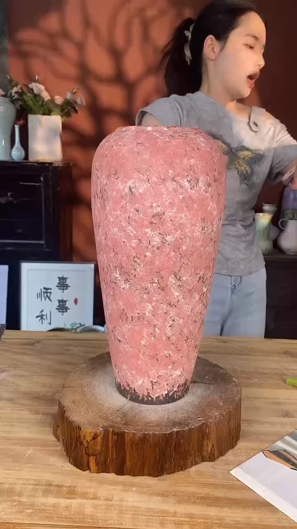 摆件景德镇高温陶瓷花器（口径10*高度35）